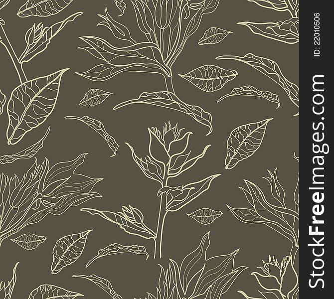 Vector seamless floral vintage pattern