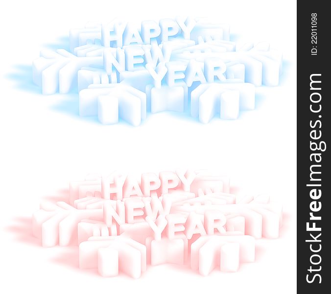 Red And Blue Icy New Year Greeting Card Background