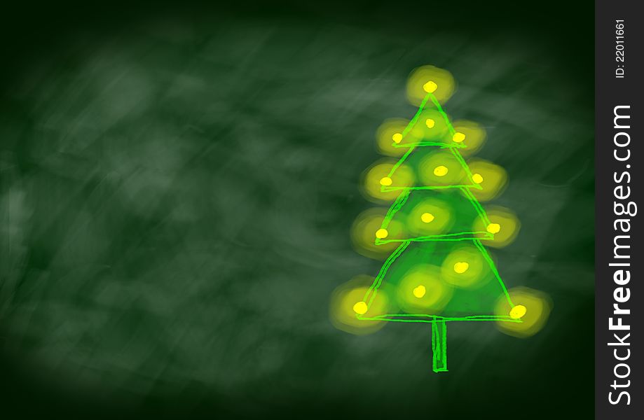 Christmas drawing on green background. Christmas drawing on green background