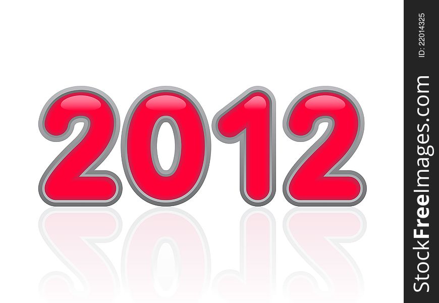 Button of date of the new year 2012. Button of date of the new year 2012