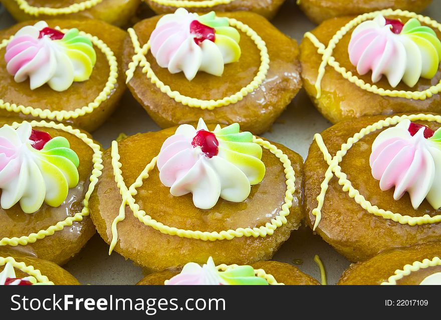 Cup cake on dish white background