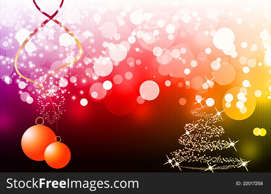 Christmas background with christmas tree an christmas ball. Christmas background with christmas tree an christmas ball