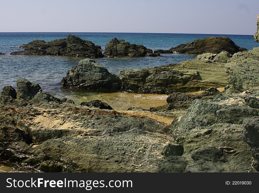 Beautiful marine  landscape with rocks. Beautiful marine  landscape with rocks