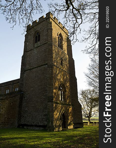 Church Tower and Grave Yard, Charwelton, Northamptonshire, England