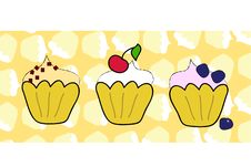 Cup Cake Set With Muffin Background Stock Image Cup Cake Set With Muffin Background Stock Image
