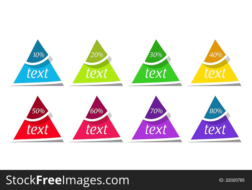 Bright triangle vector isolated banners. Bright triangle vector isolated banners