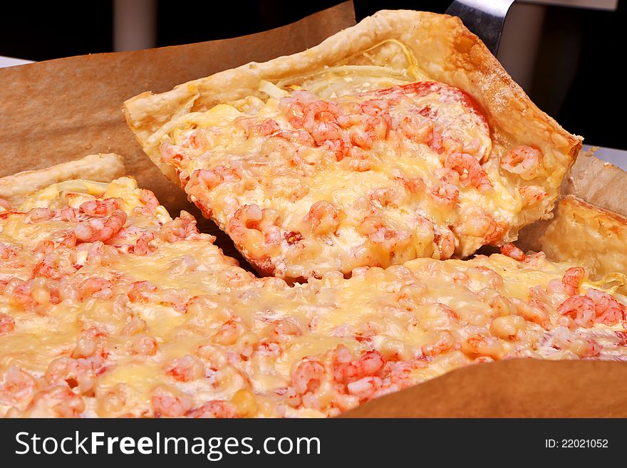 Photo of pizza with cheese, closeup