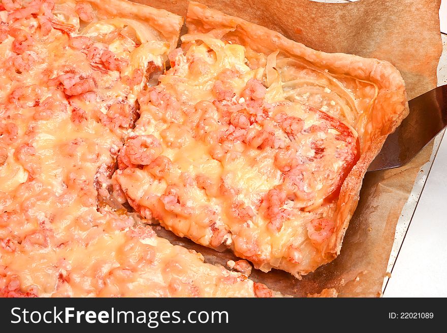 Photo of pizza with cheese, closeup