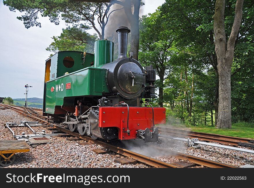 The exmoor steam train at woody bay, devon, england. The exmoor steam train at woody bay, devon, england
