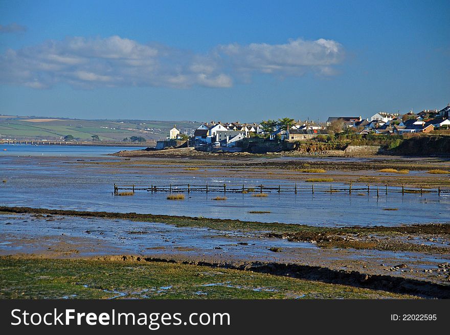 The ancient fishing village of Appledore in north devon, england, photographed from across northam burrows