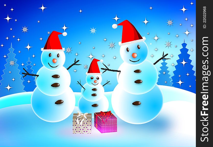 Snowman on Christmas Background. Christmas Backgrounds Series. Snowman on Christmas Background. Christmas Backgrounds Series.