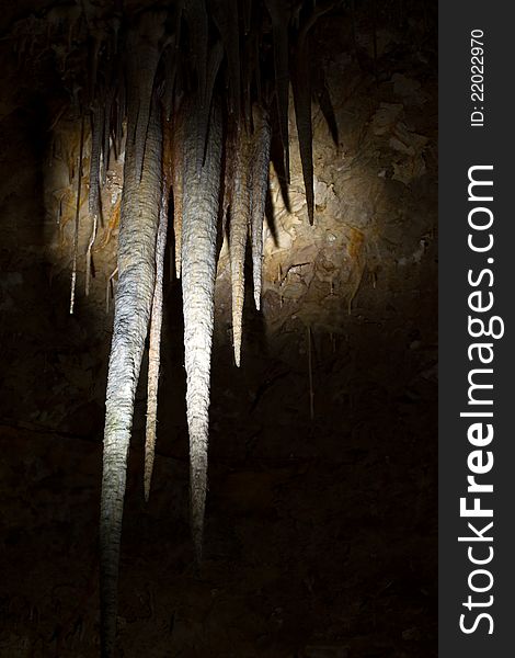 Stalactite stalagmite cavern. Stalactite cave in Israel