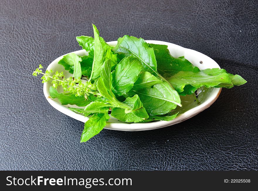 Closeup food ingredient, basil