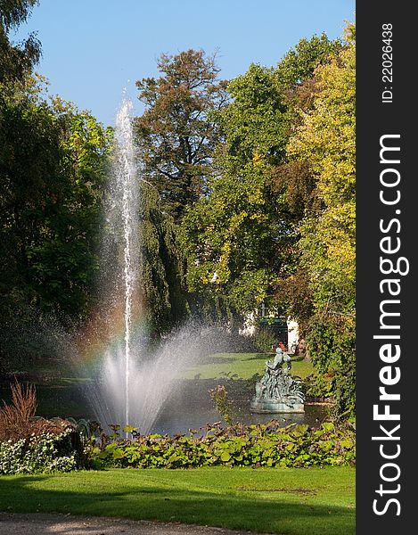 Fountain At Astridpark  At Brugge - Belgium