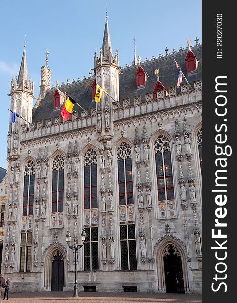 Fachade of town hall at brugge - Belgium