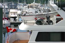 Two Scooters On A Yacht, Vancouver BC. Canada. Royalty Free Stock Photo Two Scooters On A Yacht, Vancouver BC. Canada. Royalty Free Stock Photo
