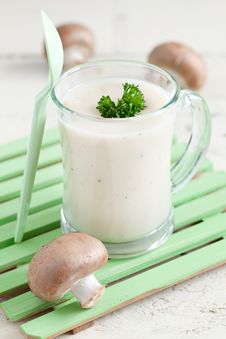 Fresh Mushroom Soup In A Cup Royalty Free Stock Photography