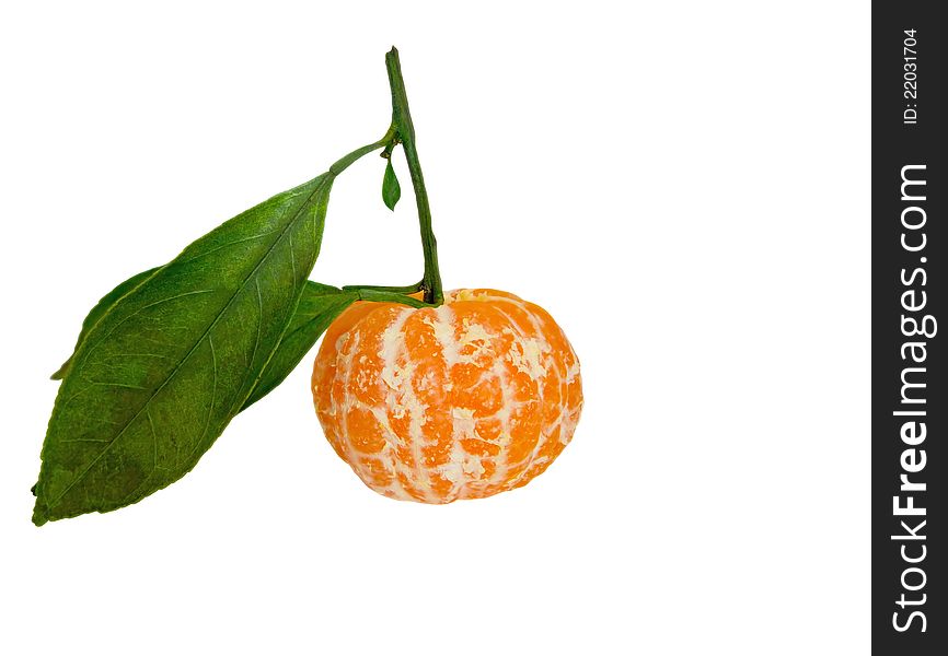 Peeled tangerine isolated over white. Clipping path included. Peeled tangerine isolated over white. Clipping path included.