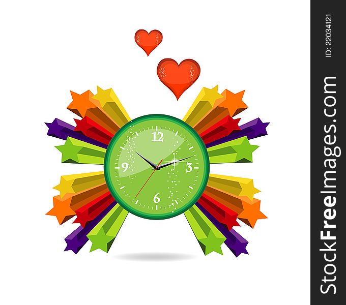 Green Eco And Love Clock Sign