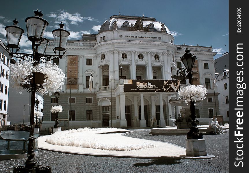 Bratislava - Slovak National Theater - photographed in infrared with IR modded camera