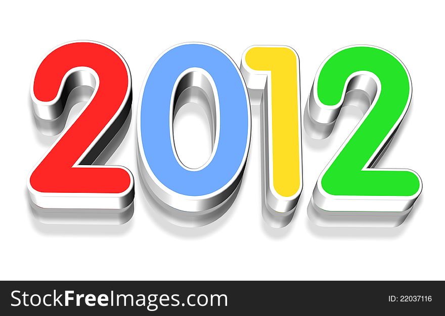 An illustration of 3d shiny and colorful 2012. An illustration of 3d shiny and colorful 2012