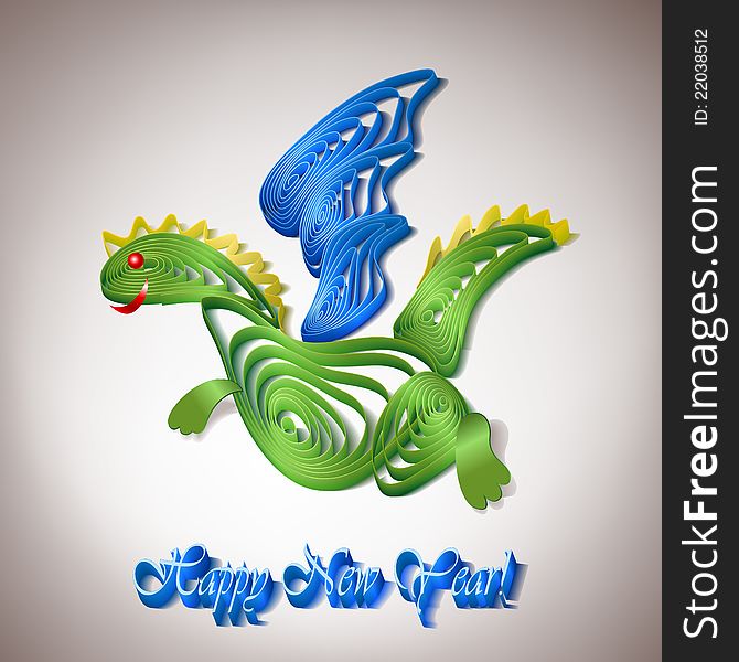 Paper dragon-simbol of 2012 year