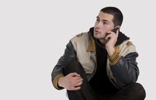 Handsome Young Man Talking On Mobile Phone Stock Photography Handsome Young Man Talking On Mobile Phone Stock Photography