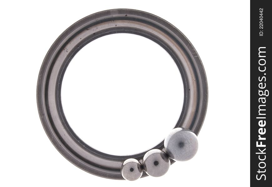 Bearing Part Of The Round In A Ring With  Balls