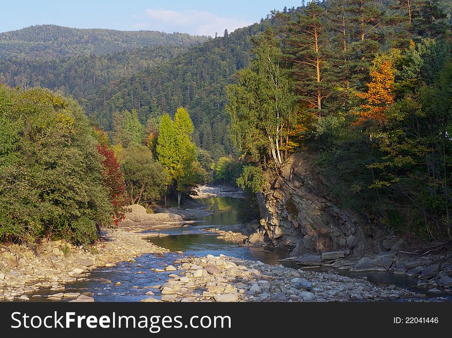 Wild river in Carpathians mountain forests. Wild river in Carpathians mountain forests