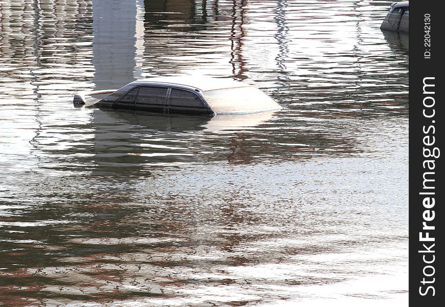 Flooded car November 2011 in thailand