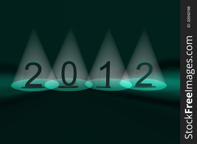 Year 2012 numbers under spots. Year 2012 numbers under spots