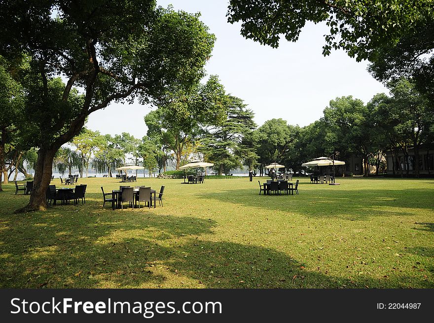 Park green space offers visitors rest environment. Park green space offers visitors rest environment