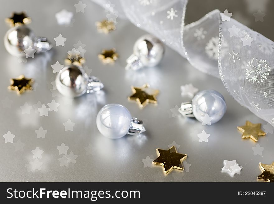 Christmas background on a silver background. Christmas background on a silver background