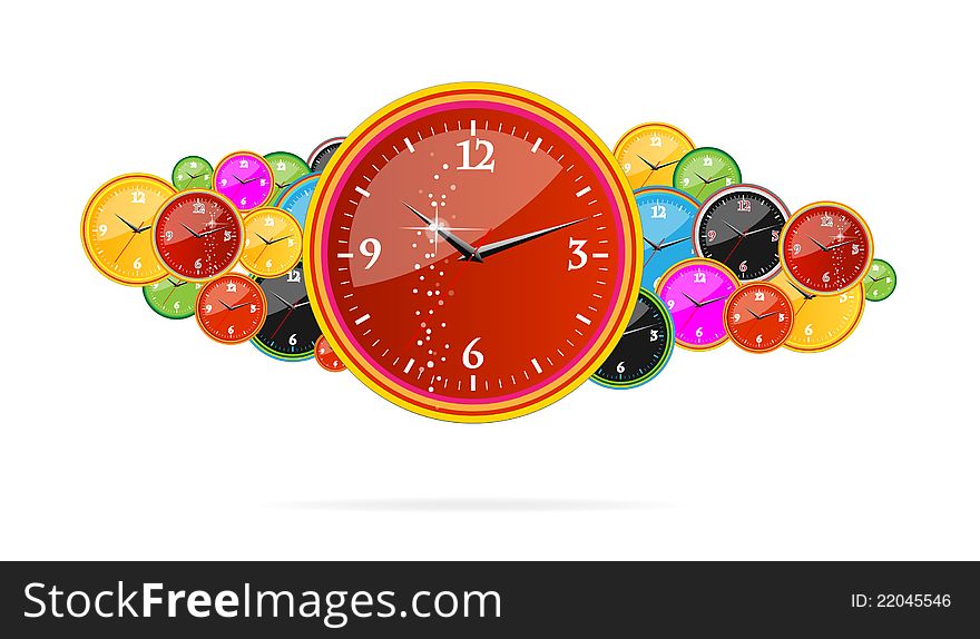 Creative chronometer time sign on the clocks isolated