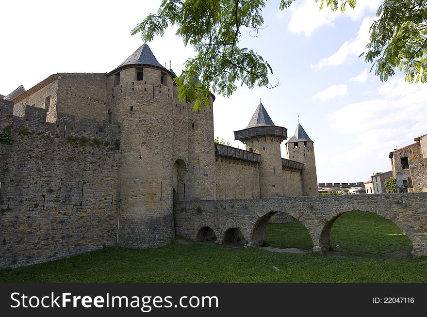 The fortifications of the citadel, Carcassone, France