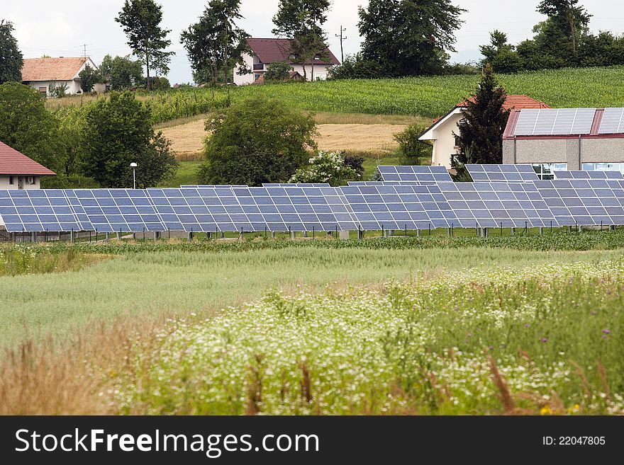 Solar panes around the house. Solar panes around the house.