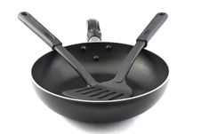 Pan With Handle And Spade Of Frying Pan Stock Images