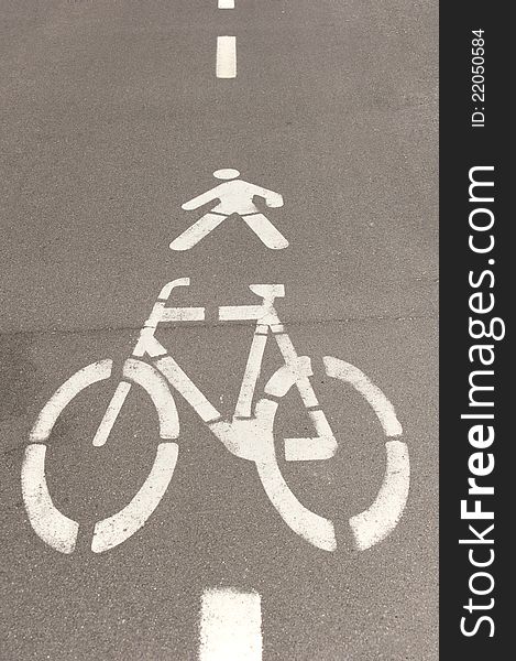 Symbols of passage reserved solely for pedestrians and cyclists. Symbols of passage reserved solely for pedestrians and cyclists
