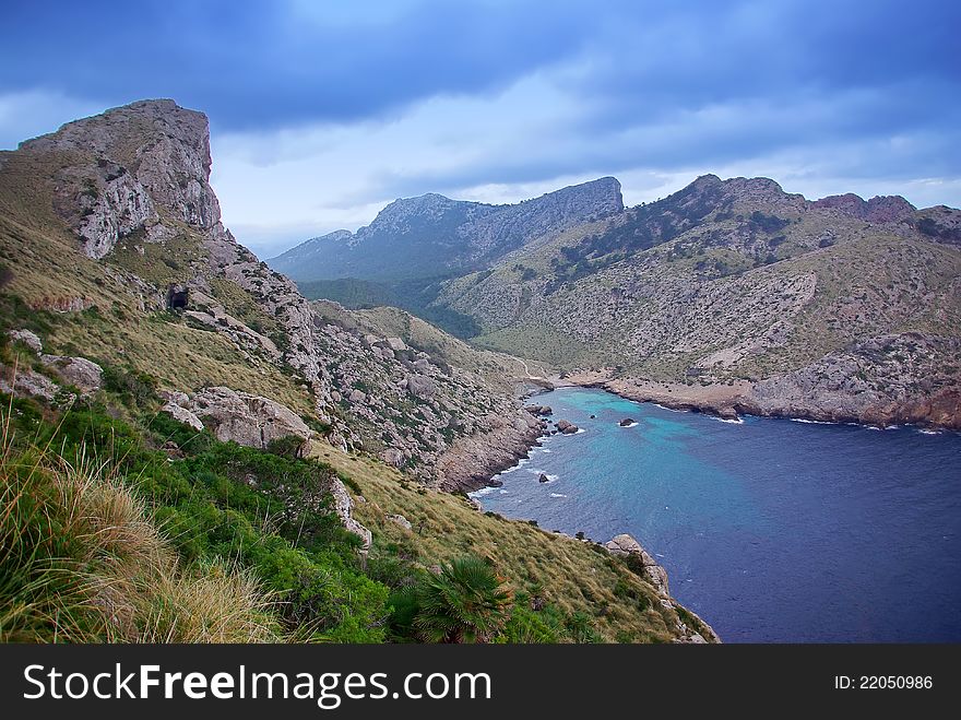 Cala Figuera beach in the northern of Majorca (Spain)