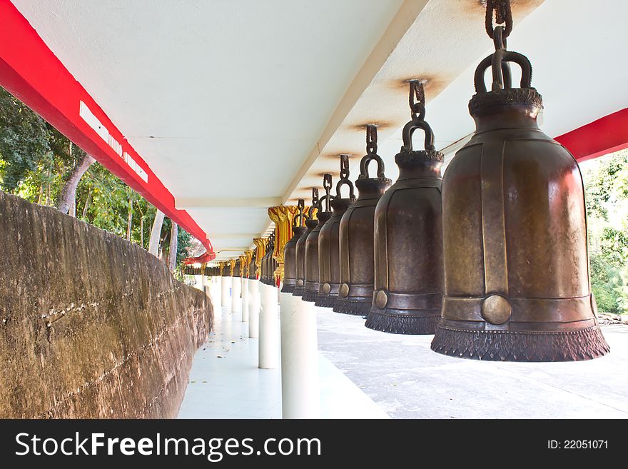 Bell decorated  in temple thailand. Bell decorated  in temple thailand