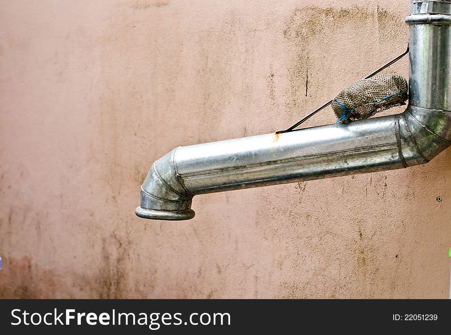 Old Pipe With Grunge Background