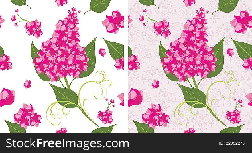 Branch of lilac. Decorative backgrounds for design. Illustration