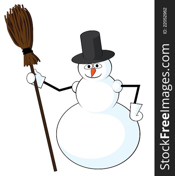 Christmas illustration of cute snowman