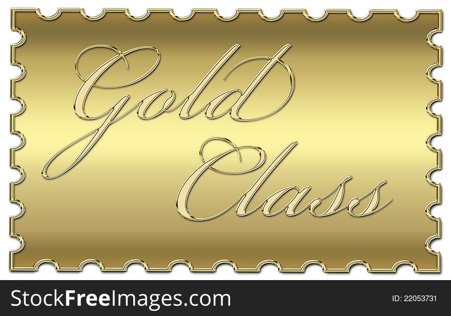 Illustration of a gold class stamp