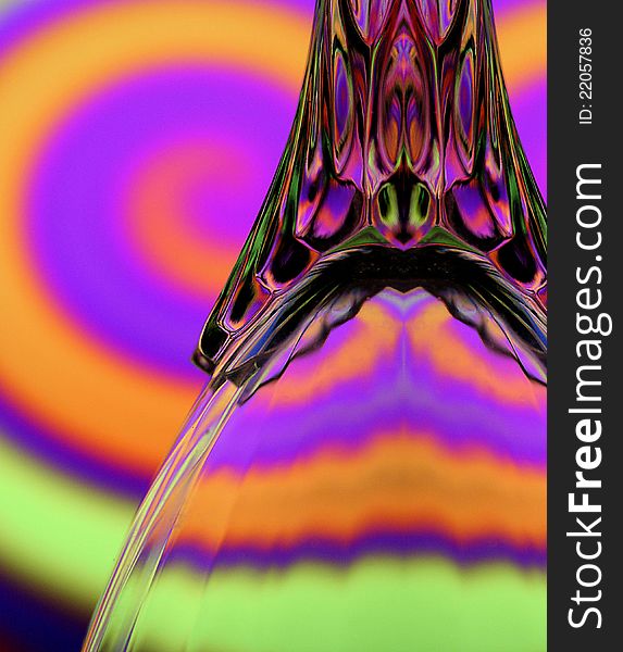 Macro shot of crystal glass with colored background. Macro shot of crystal glass with colored background