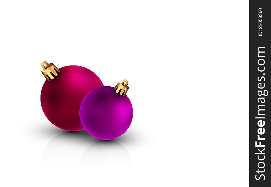 3D Christmas Balls On Clean White Background