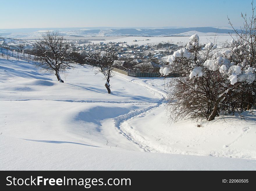 the Beautiful winter rural landscape.