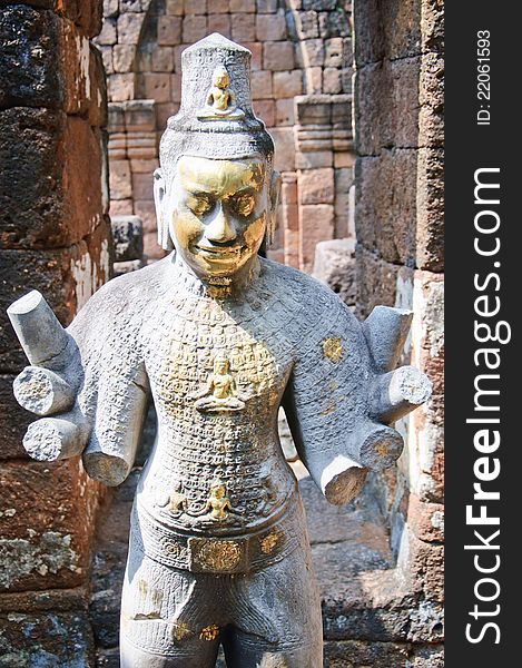 Pra Bodhisattya Awalokitesuan statue with broken hands in Muangsing Sanctuary,Kanchanabui. Pra Bodhisattya Awalokitesuan statue with broken hands in Muangsing Sanctuary,Kanchanabui