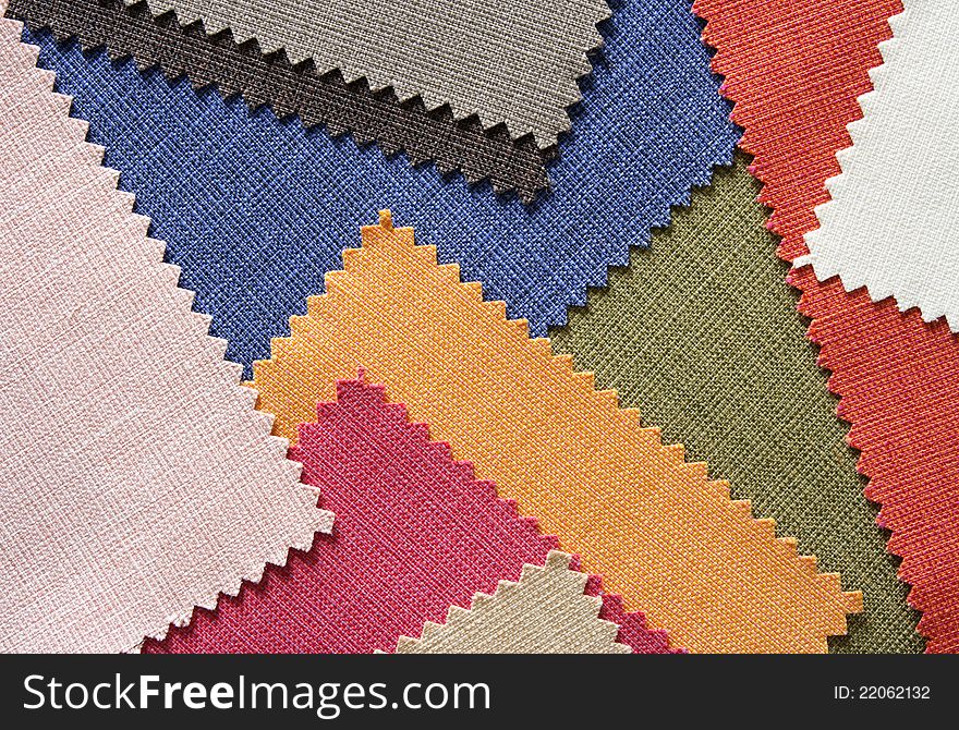 Multi color fabric texture samples and background