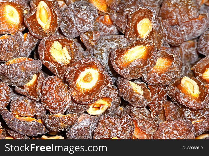 The background of dried fruit